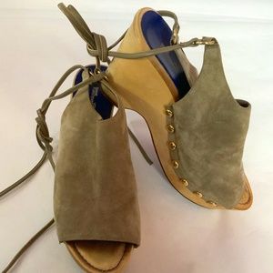 Diane Von Furstenberg Suede Nailheads Clogs